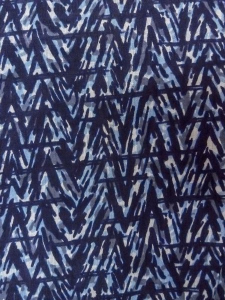 画像6: N0731N  浴衣（日本製）  綿  深い 藍, 抽象的模様 【中古】 【USED】 【リサイクル】 ★★☆☆☆ (6)