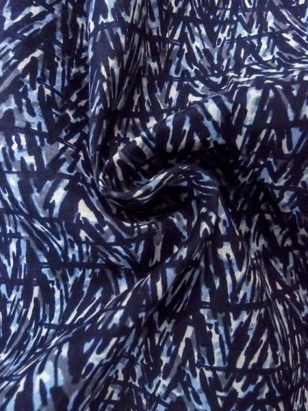 画像11: N0731N  浴衣（日本製）  綿  深い 藍, 抽象的模様 【中古】 【USED】 【リサイクル】 ★★☆☆☆ (11)