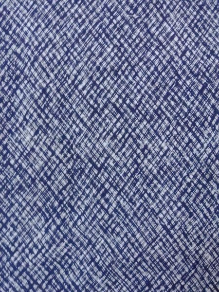 画像4: N0731O  浴衣（日本製）  綿   藍, チェック柄 【中古】 【USED】 【リサイクル】 ★★★☆☆ (4)