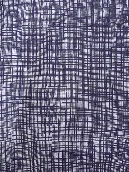 画像4: N0731V  男性用浴衣  綿   藍, チェック柄 【中古】 【USED】 【リサイクル】 ★☆☆☆☆ (4)