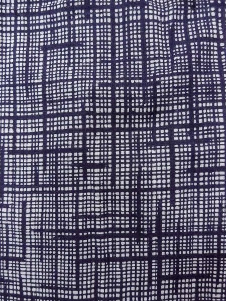 画像6: N0731V  男性用浴衣  綿   藍, チェック柄 【中古】 【USED】 【リサイクル】 ★☆☆☆☆ (6)