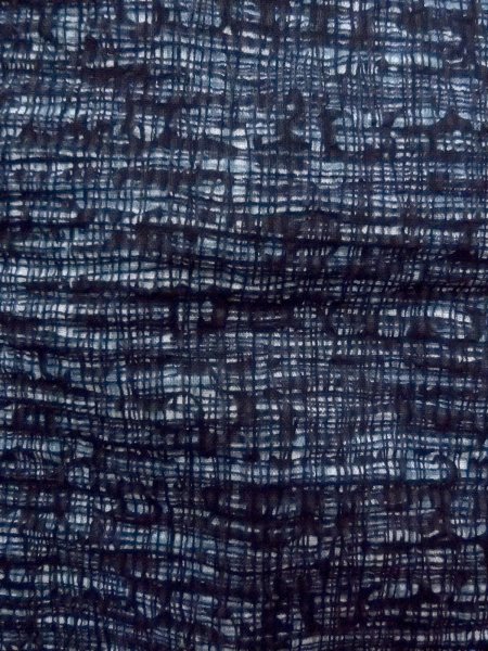 画像7: N0731X  男性用浴衣  麻  深い 藍, チェック柄 【中古】 【USED】 【リサイクル】 ★★★☆☆ (7)