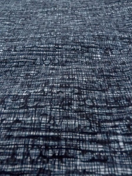 画像9: N0731X  男性用浴衣  麻  深い 藍, チェック柄 【中古】 【USED】 【リサイクル】 ★★★☆☆ (9)