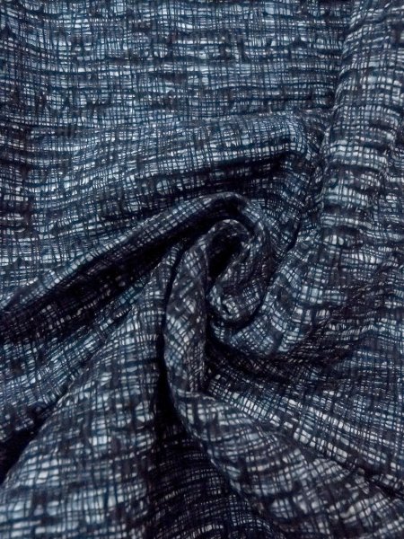 画像11: N0731X  男性用浴衣  麻  深い 藍, チェック柄 【中古】 【USED】 【リサイクル】 ★★★☆☆ (11)