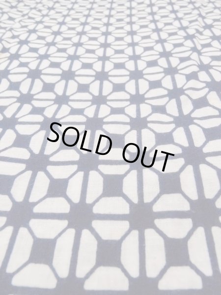 画像9: N0731Y  男性用浴衣  綿   藍, 幾何学模様 【中古】 【USED】 【リサイクル】 ★☆☆☆☆ (9)