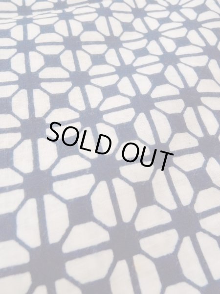 画像10: N0731Y  男性用浴衣  綿   藍, 幾何学模様 【中古】 【USED】 【リサイクル】 ★☆☆☆☆ (10)