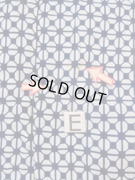 画像18: N0731Y  男性用浴衣  綿   藍, 幾何学模様 【中古】 【USED】 【リサイクル】 ★☆☆☆☆ (18)