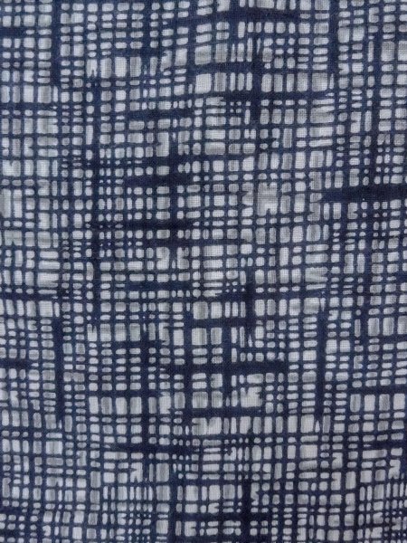 画像5: N0732B  男性用浴衣  綿   藍, チェック柄 【中古】 【USED】 【リサイクル】 ★★☆☆☆ (5)