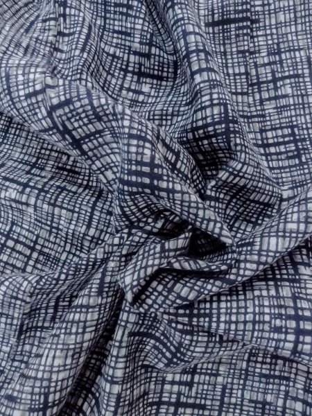 画像8: N0732B  男性用浴衣  綿   藍, チェック柄 【中古】 【USED】 【リサイクル】 ★★☆☆☆ (8)