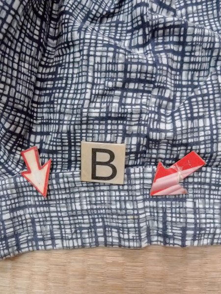 画像12: N0732B  男性用浴衣  綿   藍, チェック柄 【中古】 【USED】 【リサイクル】 ★★☆☆☆ (12)