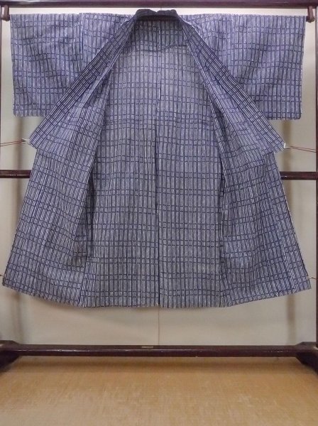 画像2: N0732C  男性用浴衣  綿   灰色, 四角 【中古】 【USED】 【リサイクル】 ★★★☆☆ (2)