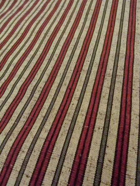 画像8: N0814A  女性用 紬  ウール  灰色がかった ベージュ, 縞 【中古】 【USED】 【リサイクル】 ★★★☆☆ (8)