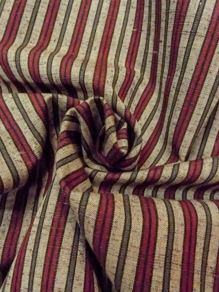 画像12: N0814A  女性用 紬  ウール  灰色がかった ベージュ, 縞 【中古】 【USED】 【リサイクル】 ★★★☆☆ (12)