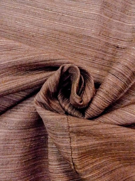 画像12: N0814B Mint  女性用 紬  シルク(正絹)   茶色, 縞 【中古】 【USED】 【リサイクル】 ★★★★☆ (12)