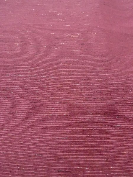画像9: N0814C  女性用 紬  シルク(正絹)  淡い えんじ, 縞 【中古】 【USED】 【リサイクル】 ★★★☆☆ (9)