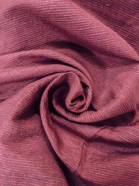 画像12: N0814C  女性用 紬  シルク(正絹)  淡い えんじ, 縞 【中古】 【USED】 【リサイクル】 ★★★☆☆ (12)