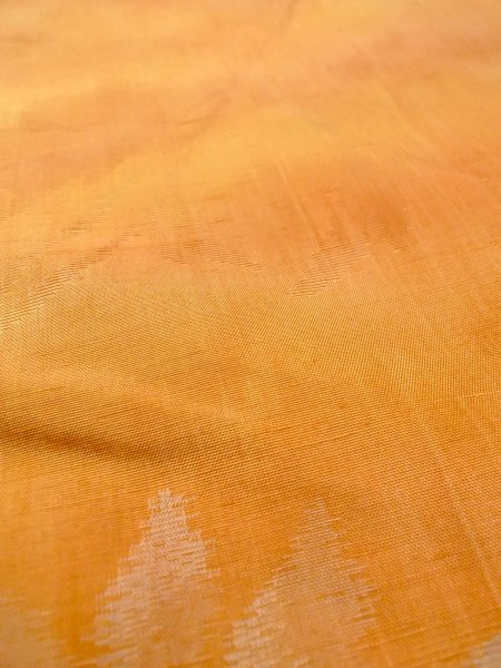 画像9: N0814J  女性用 織  シルク（正絹）  黄み 茶色, 花 【中古】 【USED】 【リサイクル】 ★★★☆☆ (9)