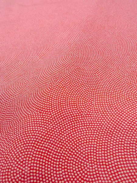 画像8: N0814K  女性用 江戸小紋 鮫小紋 シルク(正絹)   珊瑚色,  【中古】 【USED】 【リサイクル】 ★★★☆☆ (8)