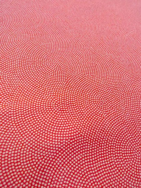 画像10: N0814K  女性用 江戸小紋 鮫小紋 シルク(正絹)   珊瑚色,  【中古】 【USED】 【リサイクル】 ★★★☆☆ (10)