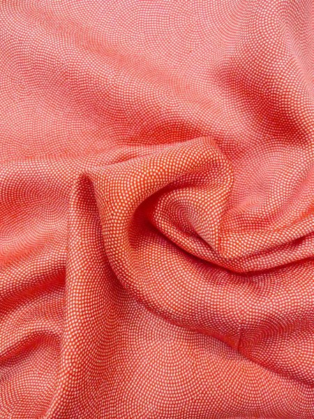 画像12: N0814K  女性用 江戸小紋 鮫小紋 シルク(正絹)   珊瑚色,  【中古】 【USED】 【リサイクル】 ★★★☆☆ (12)