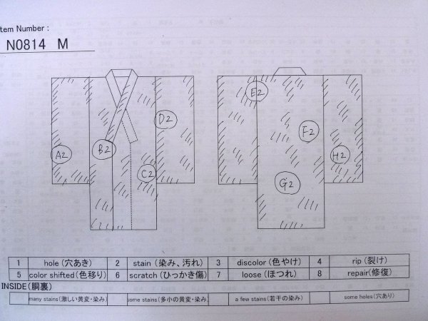 画像13: N0814M  女性用 小紋  シルク（正絹）   オフ　ホワイト, ぼたん 【中古】 【USED】 【リサイクル】 ★★☆☆☆ (13)