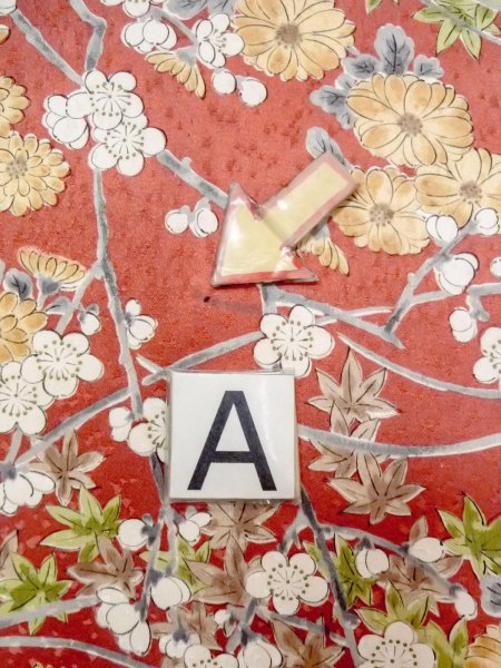 画像14: N0814Q  女性用 小紋  シルク(正絹)  淡い 朱赤, 菊 【中古】 【USED】 【リサイクル】 ★★★☆☆ (14)