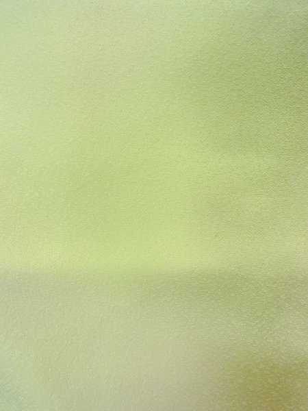 画像8: N0814R  女性用 付下げ  シルク（正絹） 光沢のある 淡い 黄緑色, ききょう 【中古】 【USED】 【リサイクル】 ★★☆☆☆ (8)