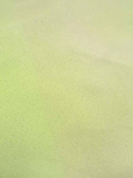 画像9: N0814R  女性用 付下げ  シルク（正絹） 光沢のある 淡い 黄緑色, ききょう 【中古】 【USED】 【リサイクル】 ★★☆☆☆ (9)