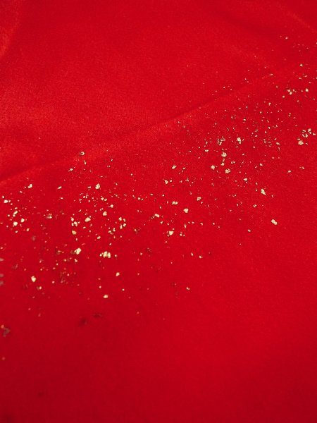 画像11: N0814V  女性用 子供用 長襦袢 シルク（正絹）   赤色, 花 【中古】 【USED】 【リサイクル】 ★★☆☆☆ (11)