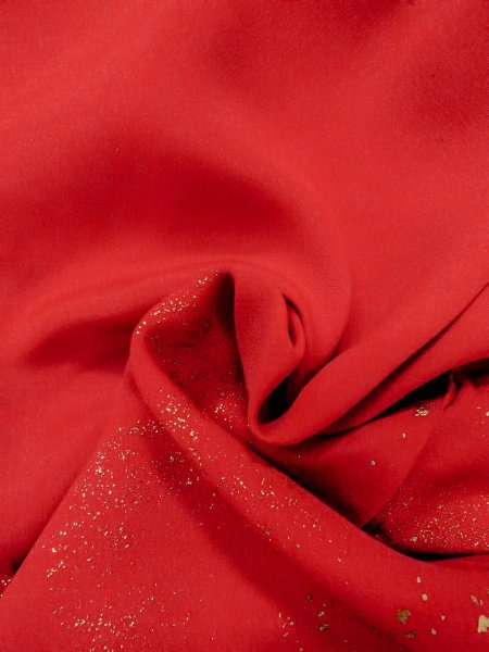 画像13: N0814V  女性用 子供用 長襦袢 シルク（正絹）   赤色, 花 【中古】 【USED】 【リサイクル】 ★★☆☆☆ (13)