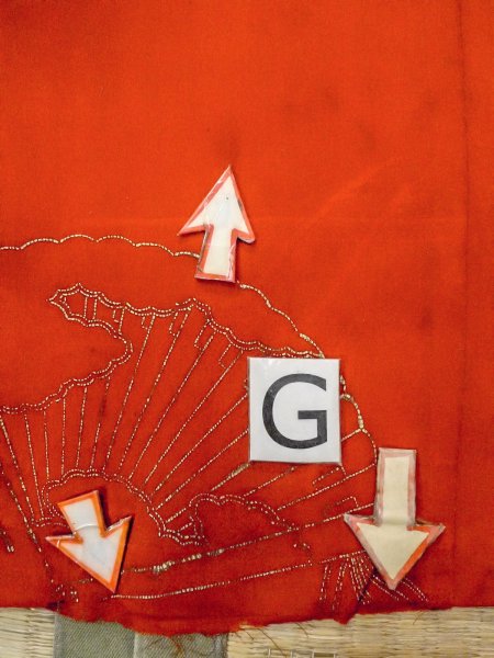 画像21: N0814W  女性用 子供用 長襦袢、他ダメージ シルク(正絹)   赤色, 花 【中古】 【USED】 【リサイクル】 ★☆☆☆☆ (21)