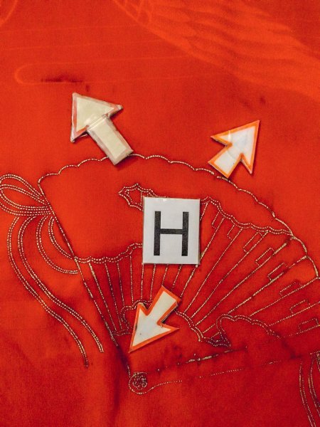 画像22: N0814W  女性用 子供用 長襦袢、他ダメージ シルク(正絹)   赤色, 花 【中古】 【USED】 【リサイクル】 ★☆☆☆☆ (22)