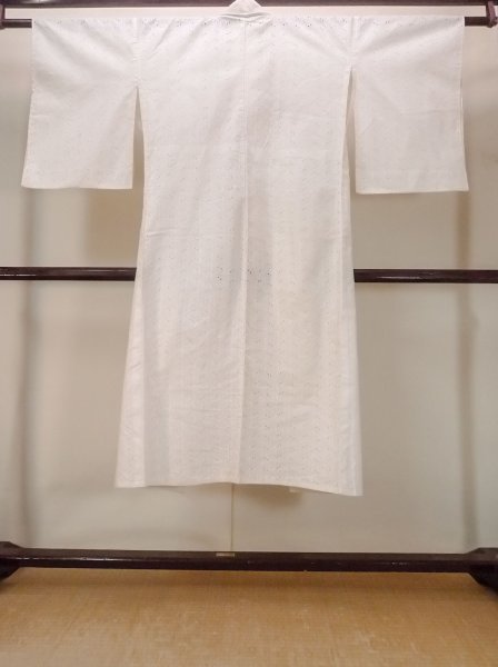 画像2: N0814Y  女性用 襦袢 レース襦袢 綿   オフ ホワイト, 花 【中古】 【USED】 【リサイクル】 ★☆☆☆☆ (2)