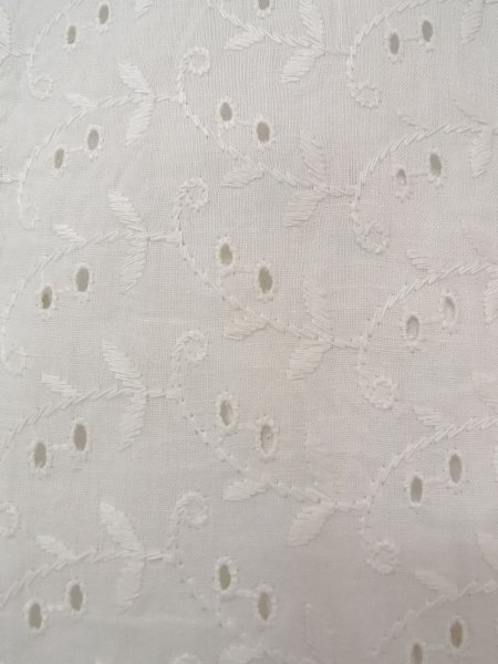 画像6: N0814Y  女性用 襦袢 レース襦袢 綿   オフ ホワイト, 花 【中古】 【USED】 【リサイクル】 ★☆☆☆☆ (6)