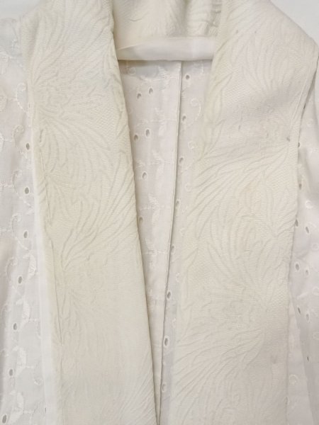 画像13: N0814Y  女性用 襦袢 レース襦袢 綿   オフ ホワイト, 花 【中古】 【USED】 【リサイクル】 ★☆☆☆☆ (13)