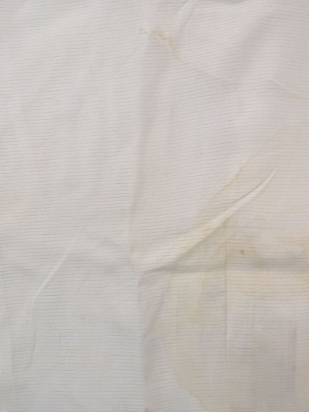 画像3: N0814Z  女性用 襦袢 前身頃の端に折り返し縫いなし シルク(正絹)   アイボリー, 縞 【中古】 【USED】 【リサイクル】 ★☆☆☆☆ (3)