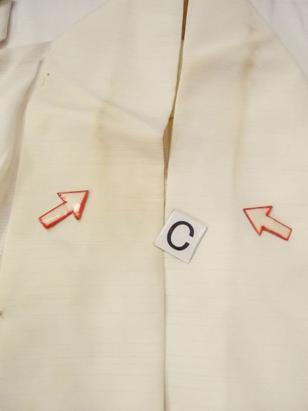 画像15: N0814Z  女性用 襦袢 前身頃の端に折り返し縫いなし シルク(正絹)   アイボリー, 縞 【中古】 【USED】 【リサイクル】 ★☆☆☆☆ (15)