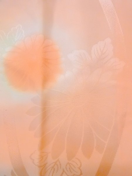 画像6: N0815A Mint  女性用 襦袢  シルク(正絹)  光沢のある 珊瑚色, 菊 【中古】 【USED】 【リサイクル】 ★★★★☆ (6)