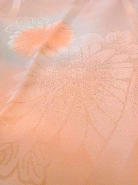 画像10: N0815A Mint  女性用 襦袢  シルク(正絹)  光沢のある 珊瑚色, 菊 【中古】 【USED】 【リサイクル】 ★★★★☆ (10)