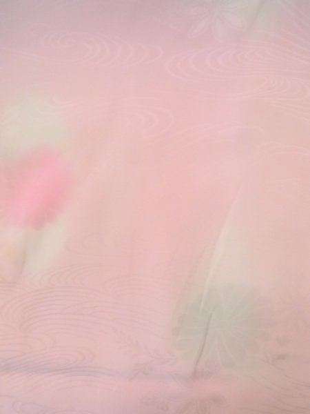 画像3: N0815C  女性用 襦袢  シルク（正絹）  薄い 桃色, 花 【中古】 【USED】 【リサイクル】 ★★☆☆☆ (3)