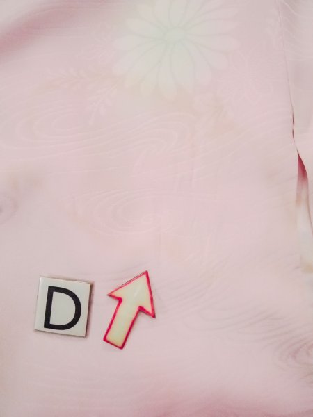 画像17: N0815C  女性用 襦袢  シルク（正絹）  薄い 桃色, 花 【中古】 【USED】 【リサイクル】 ★★☆☆☆ (17)