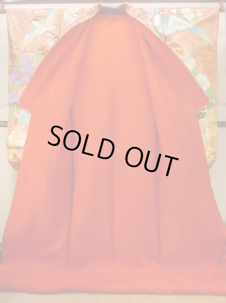 画像3: N0827C  女性用 打掛  シルク(正絹)  光沢のある 橙色, ぼたん 【中古】 【USED】 【リサイクル】 ★★★☆☆ (3)