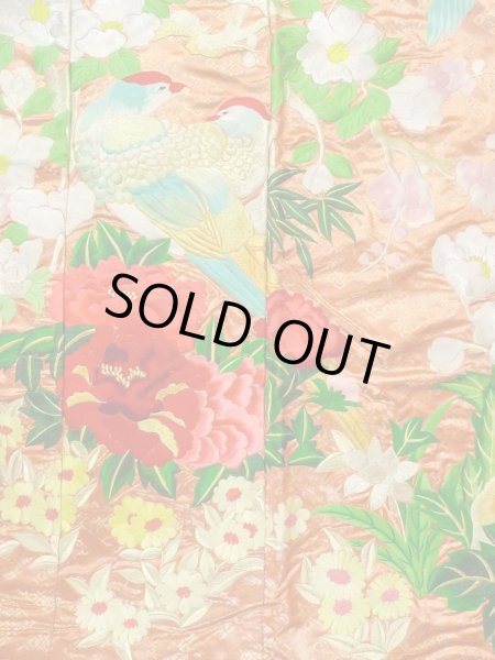 画像8: N0827C  女性用 打掛  シルク(正絹)  光沢のある 橙色, ぼたん 【中古】 【USED】 【リサイクル】 ★★★☆☆ (8)