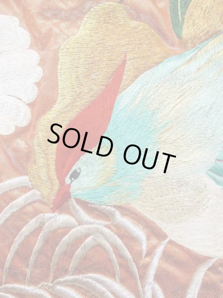 画像15: N0827C  女性用 打掛  シルク(正絹)  光沢のある 橙色, ぼたん 【中古】 【USED】 【リサイクル】 ★★★☆☆ (15)