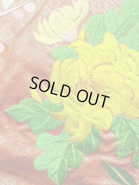 画像17: N0827C  女性用 打掛  シルク(正絹)  光沢のある 橙色, ぼたん 【中古】 【USED】 【リサイクル】 ★★★☆☆ (17)