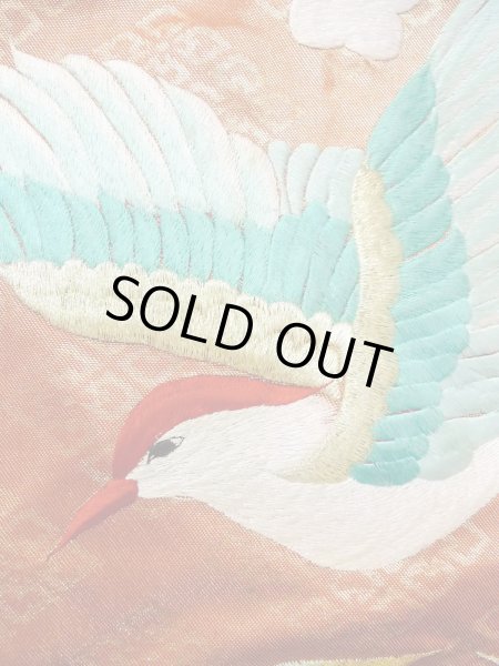 画像21: N0827C  女性用 打掛  シルク(正絹)  光沢のある 橙色, ぼたん 【中古】 【USED】 【リサイクル】 ★★★☆☆ (21)