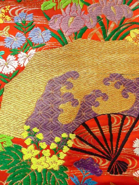 画像10: N0827D Mint  女性用 打掛  シルク（正絹）   赤色, ぼたん 【中古】 【USED】 【リサイクル】 ★★★★☆ (10)