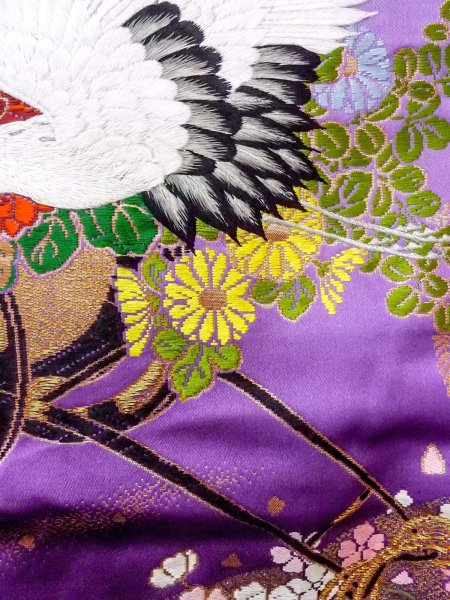 画像12: N0827F  女性用 打掛  シルク（正絹）  光沢のある 桃色, 桜 【中古】 【USED】 【リサイクル】 ★★★☆☆ (12)