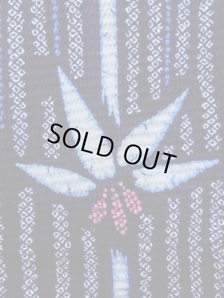 画像6: N0906E  女性用 浴衣（日本製）  綿   藍, 花 【中古】 【USED】 【リサイクル】 ★★★☆☆ (6)