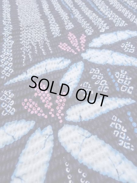 画像9: N0906E  女性用 浴衣（日本製）  綿   藍, 花 【中古】 【USED】 【リサイクル】 ★★★☆☆ (9)